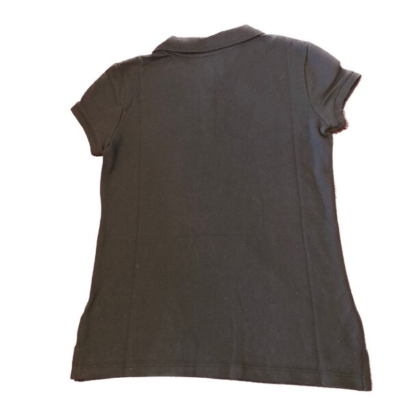 Old Navy Girls Uniform Shirt  Navy Blue Cap Sleeves 3 Button Placket Sz 8 (M) - Picture 2 of 8